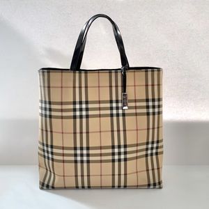 Large Burberry Nova Check Tote Bag
